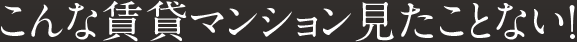 こんな賃貸マンション見たことない！